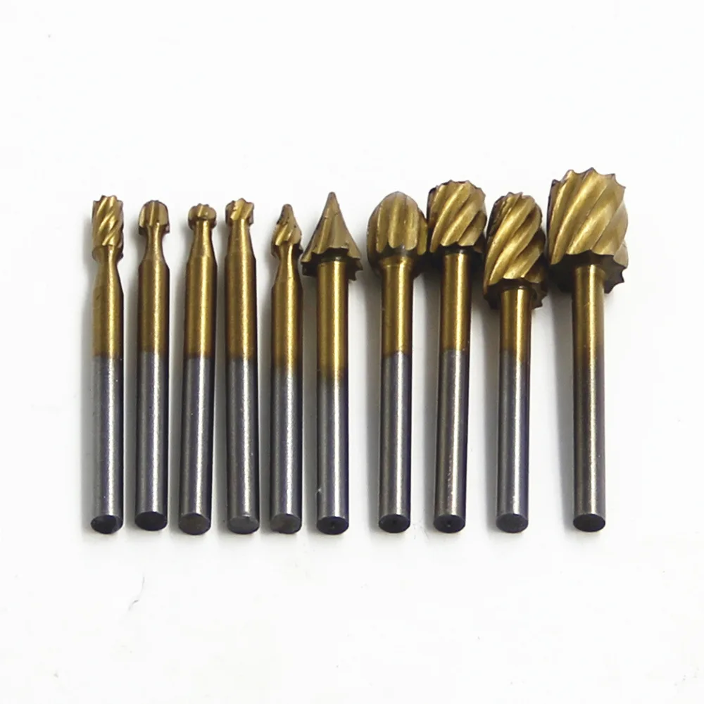 

Carving Dremel Burrs Milling 10pc Woodworking File Rasps Rotary Bit Drill Routing Rotary Carving Bit Wood Head Set Wood Grinding