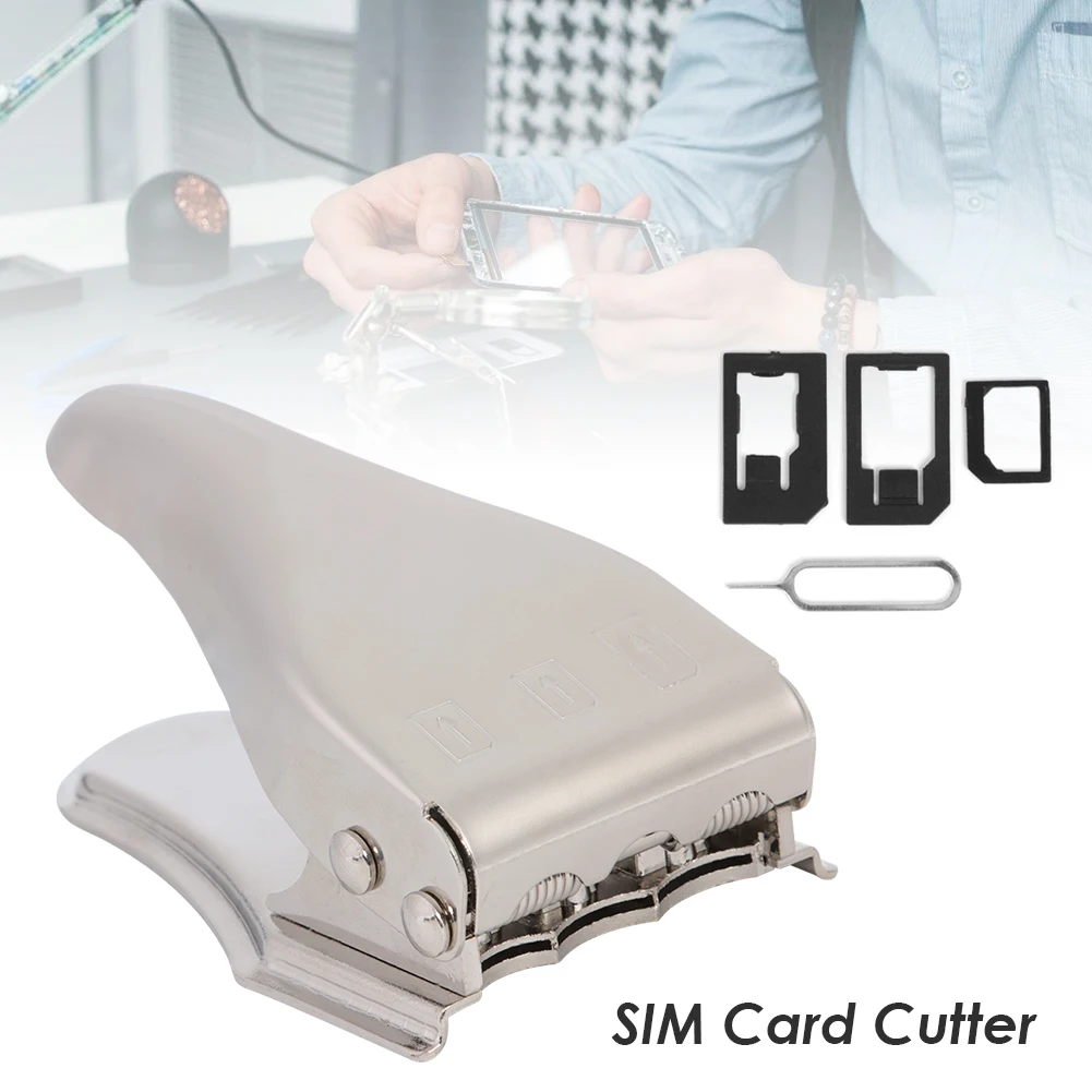

3 in 1 SIM Card Cutter Zinc Alloy Nano Mini Micro Portable Manual Modify Tools for Outdoor Mobile Phone Decoration