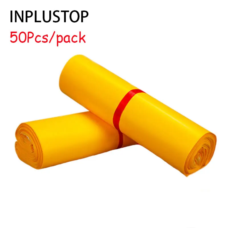 

INPLUSTOP Custom LOGO Envelope Packaging Delivery Bag Lemon Yellow PE Logistics Courier Bag Self Seal E-commerce Clothing Pouch