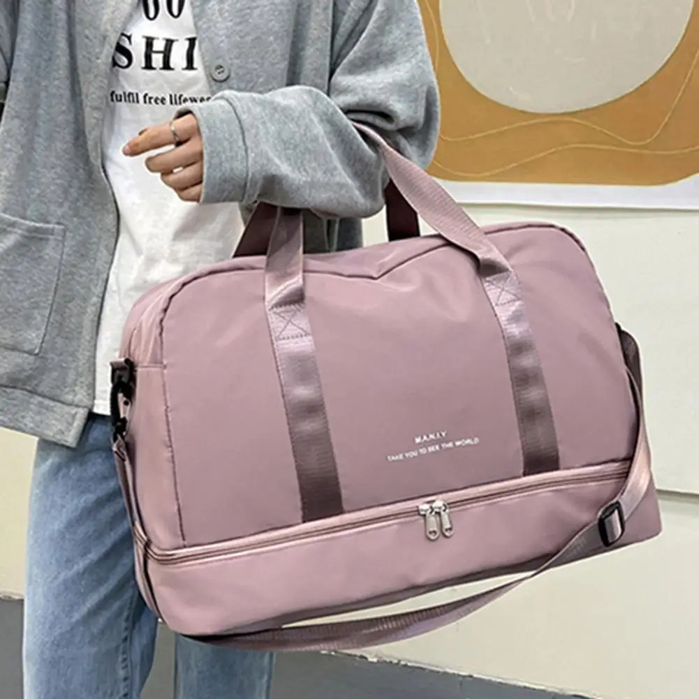 

Женская спортивная сумка для путешествий, сумка для спортзала, сумка-тоут для сухого и влажного спорта, сумка через плечо из нейлона, женска...