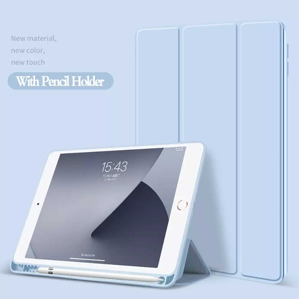 

For iPad 9.7 2017 2018 Case With Pencil Holder Smart PU Leather Case For iPad 5th 6th generation Case A1822 A1823 A1954