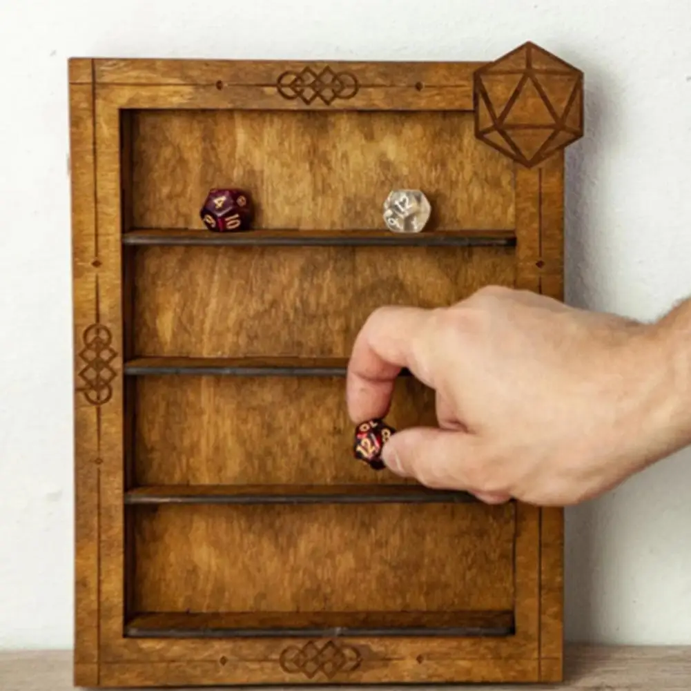 

Настенная стойка для дисплея, удобный 4-слойный износостойкий деревянный держатель для дисплея в виде игральных костей, товары для дома