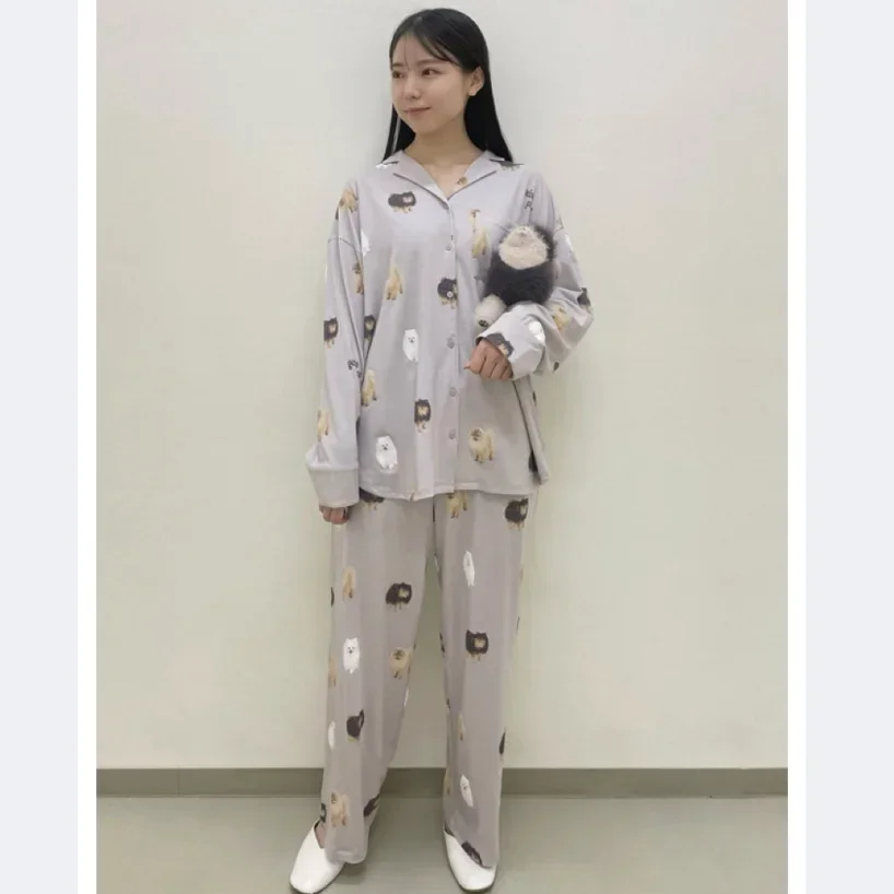 Женский пижамный комплект одежда для сна домашняя Женская милая