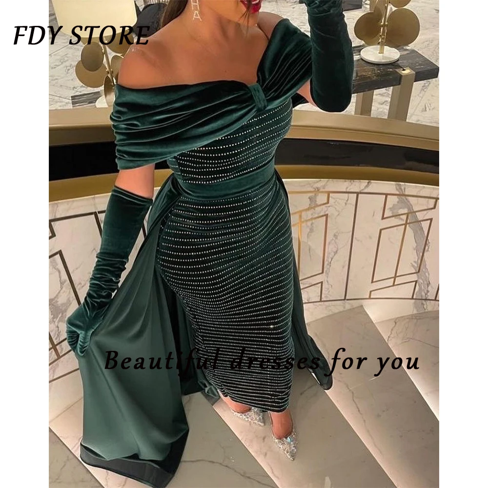 

Женское платье с открытыми плечами FDY Store, вечернее платье до середины икры на шнуровке с принтом, бальное платье для свадьбы и вечеринки