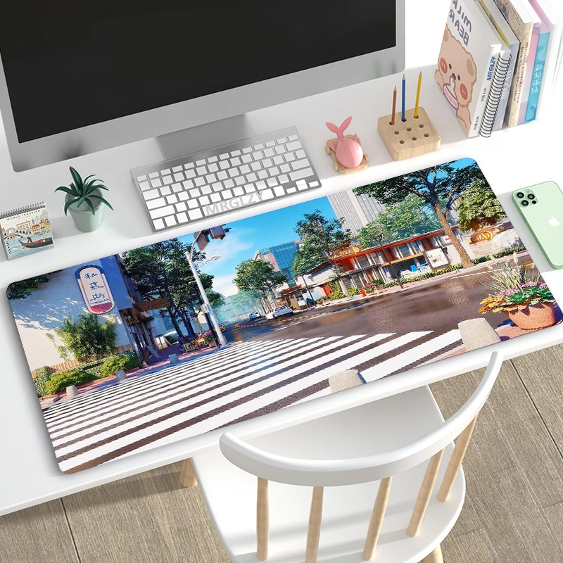 

Japanese Landscape Mouse Pad Green Scenery Large Keyboard MouseMat Rugs Gaming Accessories Carpets Gamer Anime Desk Mat Playmats