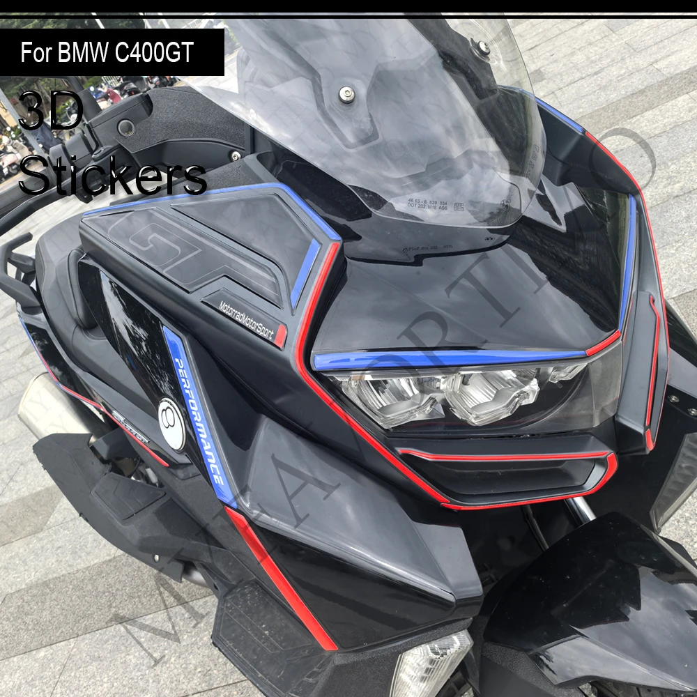 Фото Для мотоцикла BMW C400GT: комплект наклеек на топливный бак, обтекатель, передний обтекатель, крыло, наклейки-декали для скутера C400GT №1