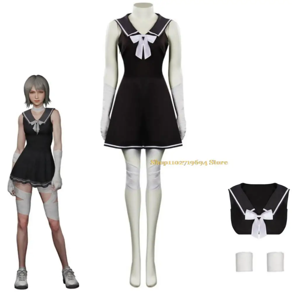 

Game Stranger of Paradise Final Fantasy Origin Neon Cosplay Costume Anime Sexy Woman Dress Hallowen Black Sailor Uniform Suit