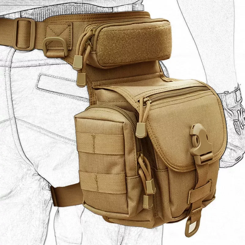 

Mege Military Tactical Drop Leg Bag Tool Fanny Thigh Pack Molle Hunting Bottle Bag Motorcycle Riding Men Wargame EDC Waist Packs