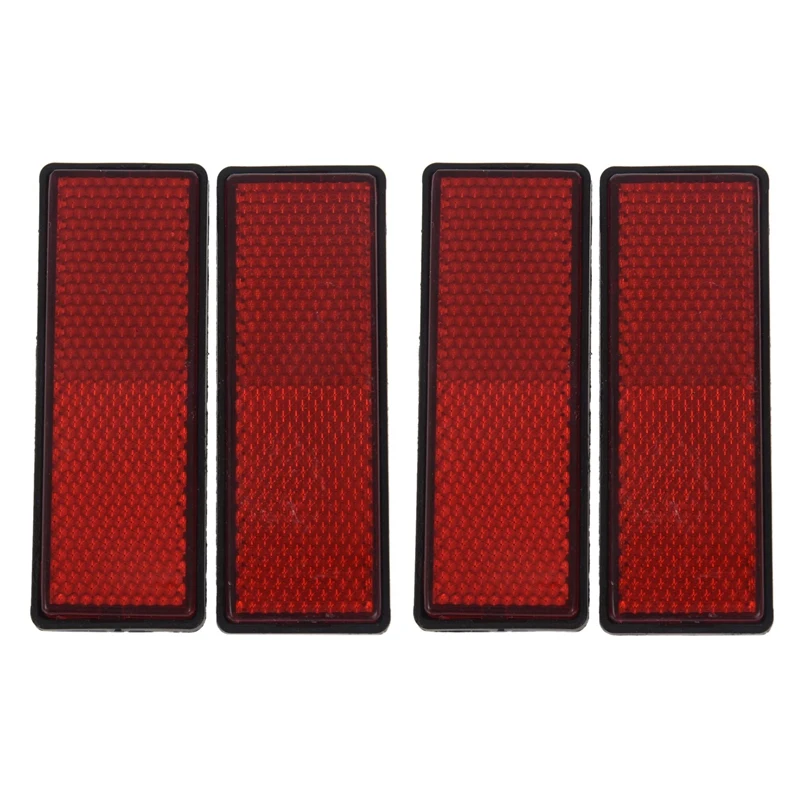 

4X Rectangle Red Reflectors Universal For Motorcycles ATV Bikes Dirt Bikes