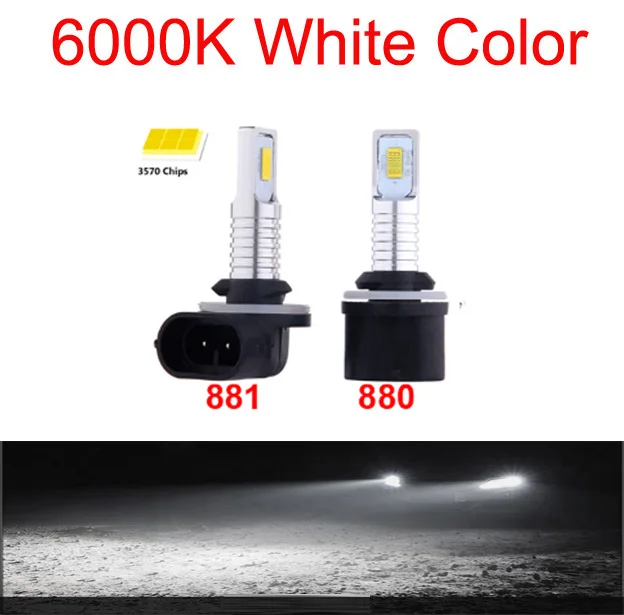 

2 шт. H27 Led 881 светодиодные автомобильные фары H27W2 12000LM 6500K белые автомобильные противотуманные фары передние фары дальнего света авто 12 В H27W/2 H27W