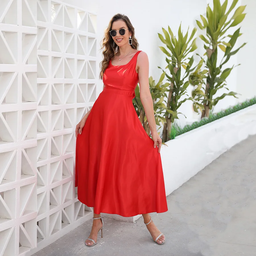 

New Design Christmas Clothing Women Casual Dress Sexy Sleeveless Dress Vestidos