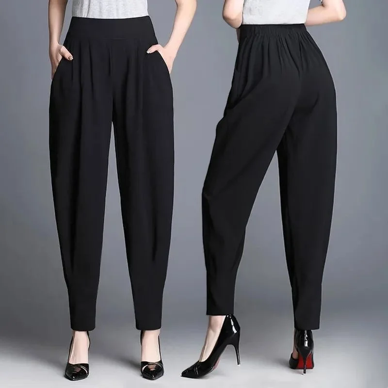 Pants Women 2023 New Harlan Pants Women's Summer Thin Crop Pants Women's Slim Loose Large Women's Pants