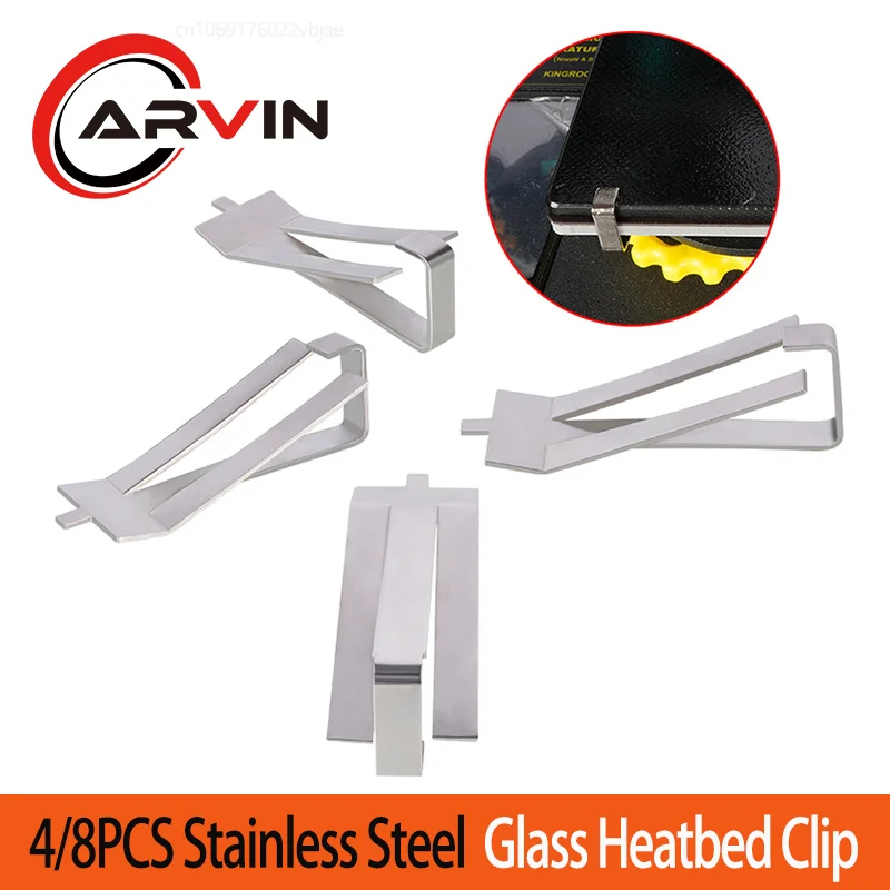 

8PCS Stainless Steel Glass Heatbed Clip Clamps For 3D Printer Parts UM2 Hotbed Glass Plate Fixing Clip Heated Platform Retainer