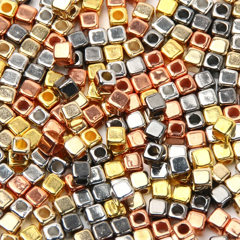 Квадратные акриловые свободные бусины 4 мм 200-600 шт