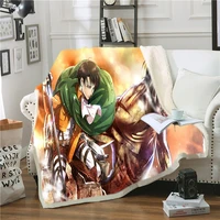 attack on titan sherpa blanket cartoon animation plane picnic weighted blanket nap office sofa soft blanket