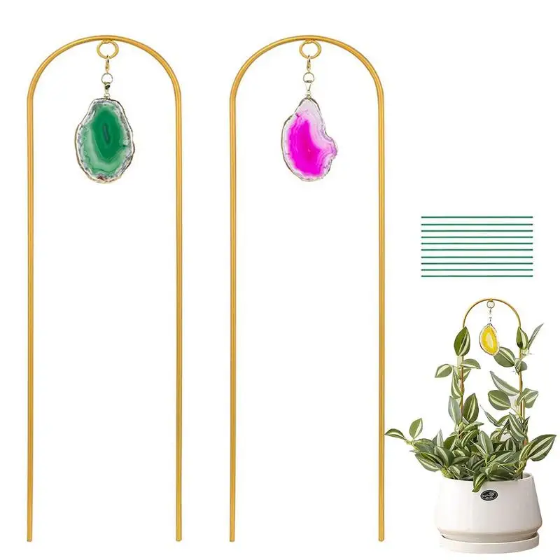 

Houseplant Trellis Agate Pendant Mini House Plant Trellis Indoor 2 Pieces Support Stake House Plant Trellis For Garden Potted