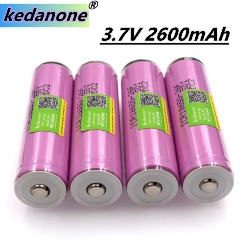 

Original Kedanone ICR18650 26F M 2600mAh Li-ion 3.7v Rechargeable lithium Battery with PCB batteries flashlight