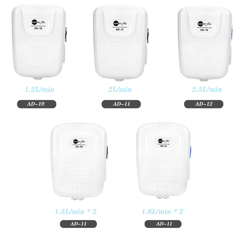 Воздушный насос для аквариума с двойным выходом регулируемый аэратор тихий