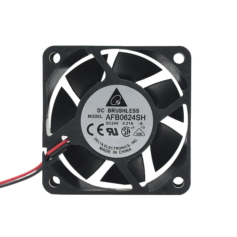 Новый оригинальный AFB0624SH 6025 24 В 0.21A 6 см двухпроводный инвертор с двойным шарикоподшипником большой объем воздуха охлаждающий вентилятор