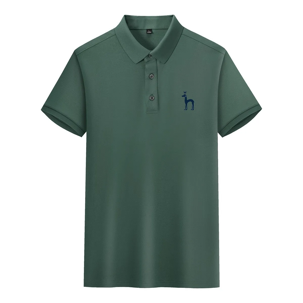 Embroidery Men's T-shirt Polo Shirt Solid Color Brand Cotton High End Fashion Casual Men Shirt Collar Silk Short Sleeve