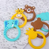 1pc baby round food grad baby silicone teether pendants pacifier chains necklace diy accessories for infant teething toys gifts