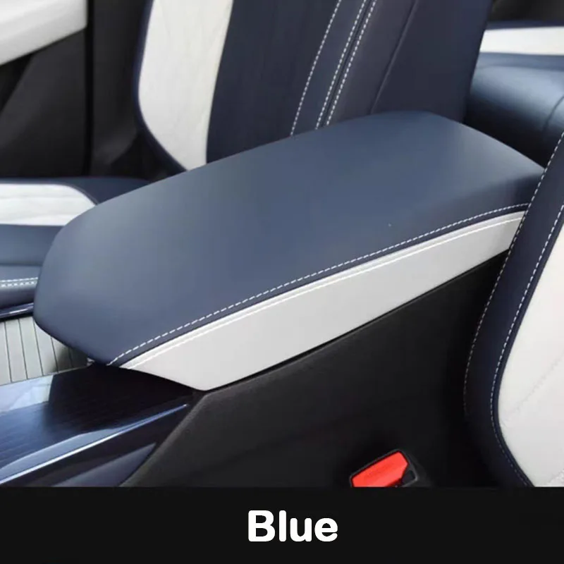 Фото Автомобильный подлокотник, чехол для Geely Monjaro, кожаный замшевый центральный подлокотник, защитные аксессуары для модификации салона автомобиля №5