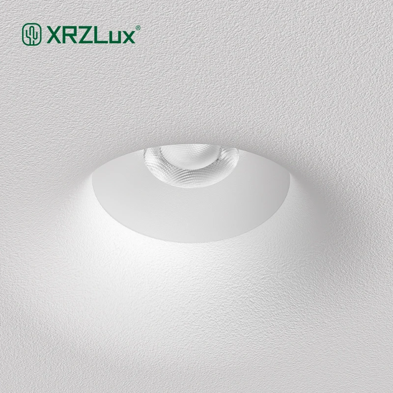 XRZLux Recessed Gypsum Downlight 10W Square LED Ceiling Lamp Borderless Anti-glare LED COB Spotlight AC110V-240V Indoor Lighting