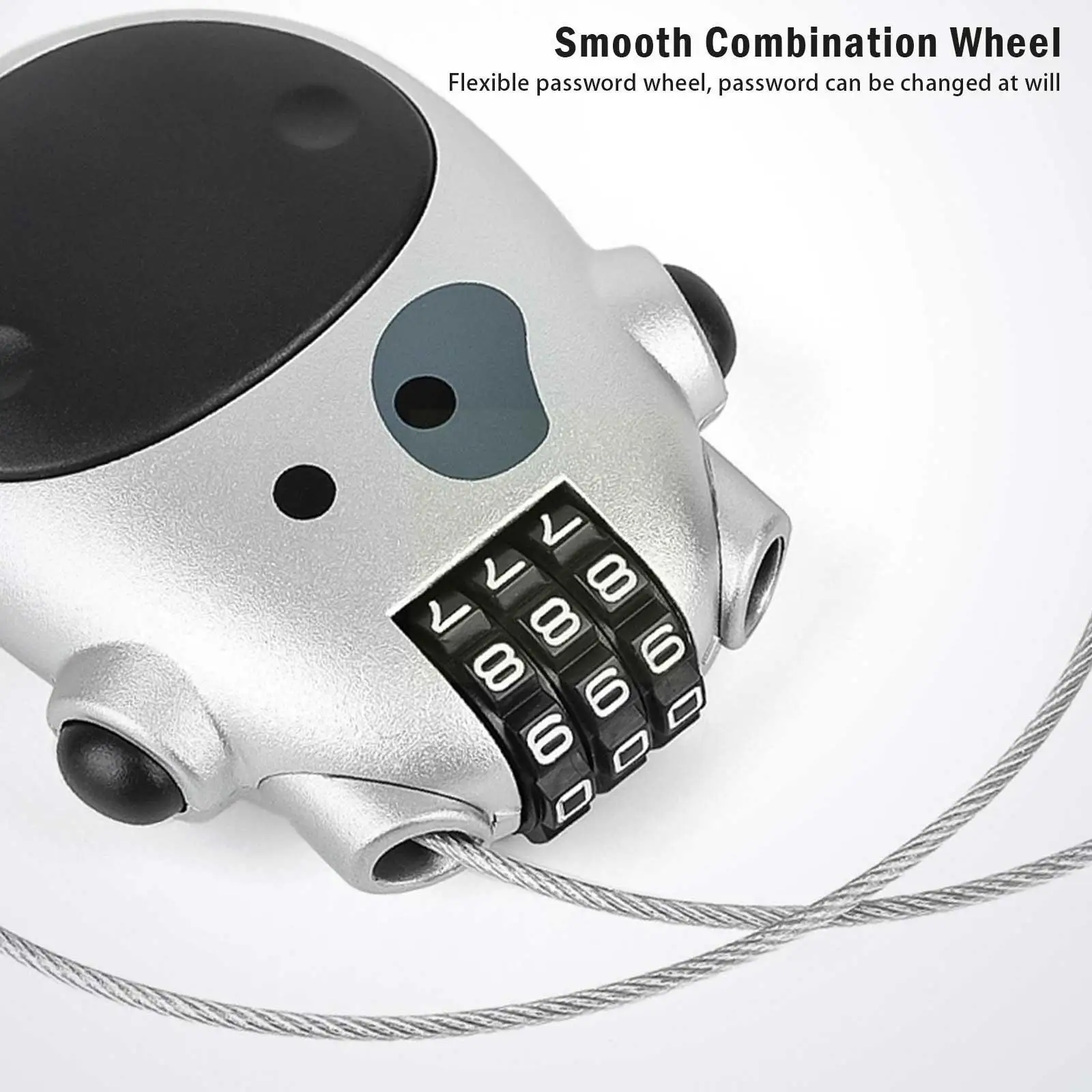 

Cartoon Luggage Lock Telescopic Cable Luggage Lock 3-digit Password Multi-function Lock For Bicycle Motorcycle Helmet L8u3