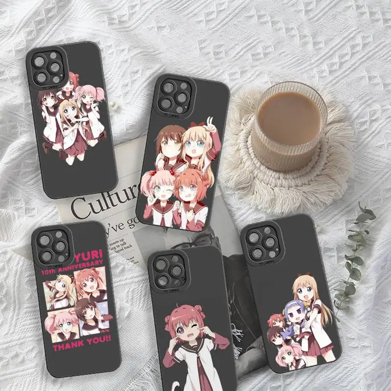 

Yuru Yuri anime Phone Case For iPhone 13 12 11 Pro MAX Mini X XS XR 7 8 Plus Camera Lens Liquid Silicone