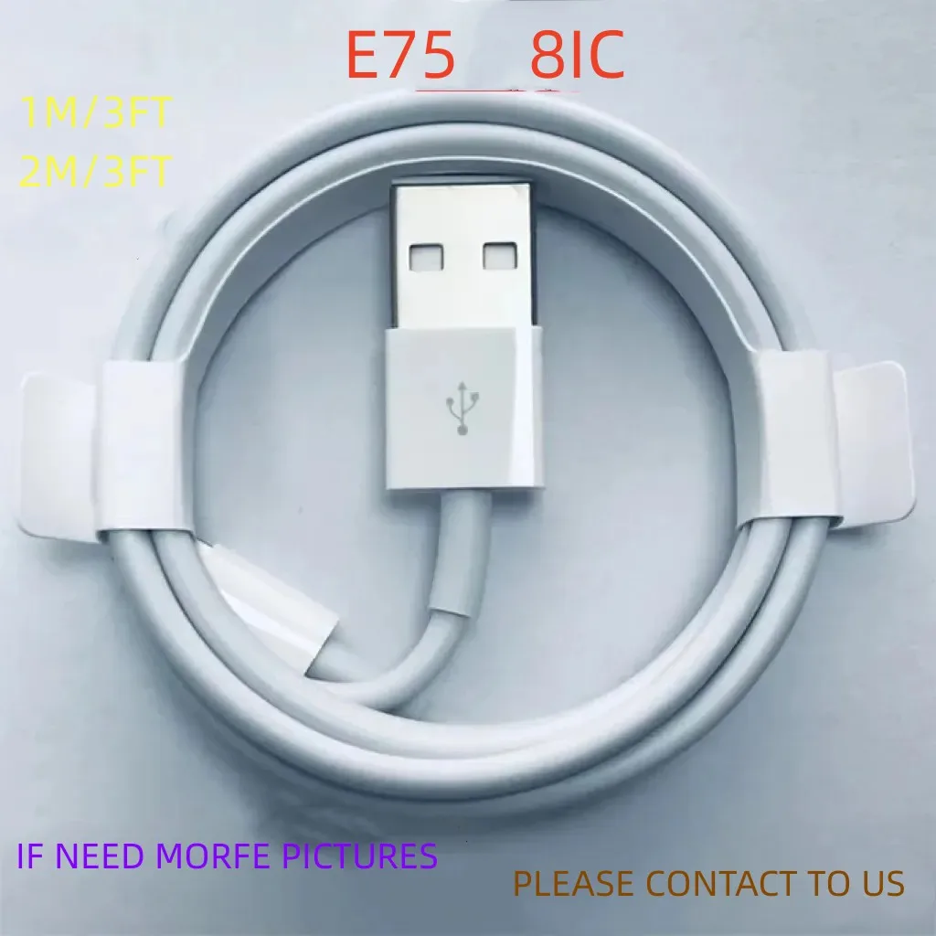 50 шт. оптовая продажа Оригинальный 8ic E75 чип синхронизации данных USB зарядное устройство кабель для Foxconn 1 м/3 фута 2 м/6 футов кабель для зарядки телефона
