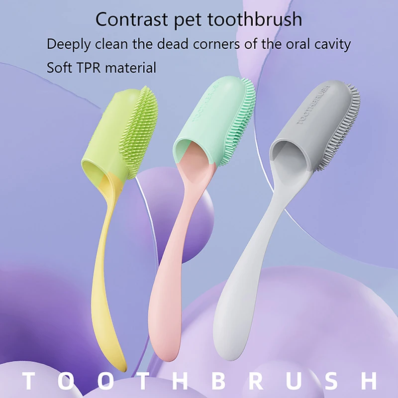

Pet Tooth Cleaning Care Finger Wrap Cat Dog Oral Cleaning Toothbrush Tool With Handle Dog Cat Finger Toothbrush Pet Supplies