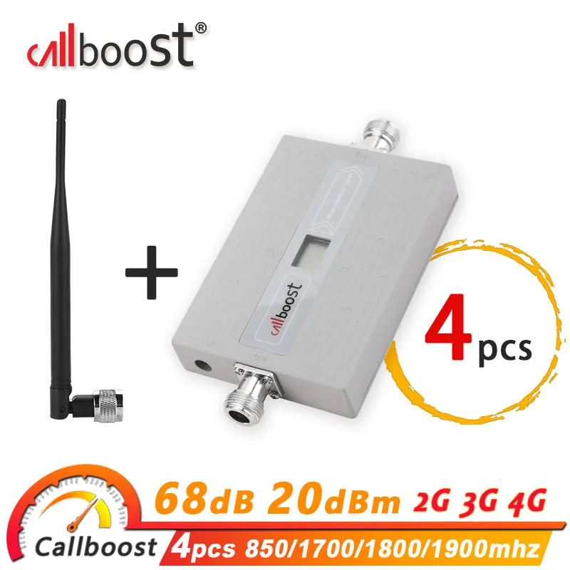 Callboost 4 шт. сотовый усилитель gsm 2g 3g 4g Ретранслятор 850 строительный 1900 1700 сетевой AWS