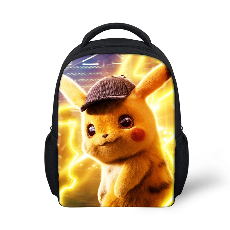 HALYUNASC Cartoon Kindergarten Backpack Pikaqiu-Detective Pattern Students School Bag Hot Game Boys Mochila Mini Book Bag
