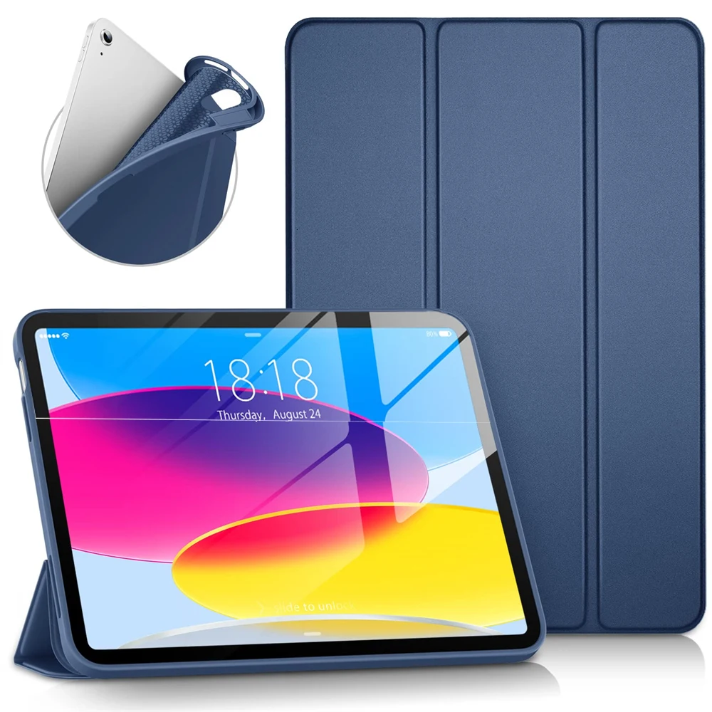 

Tablet Case For Apple iPad 10 10.9 2022 10th Generation A2757 A2777 Magnetic Soft Silicone Flip Smart Cover