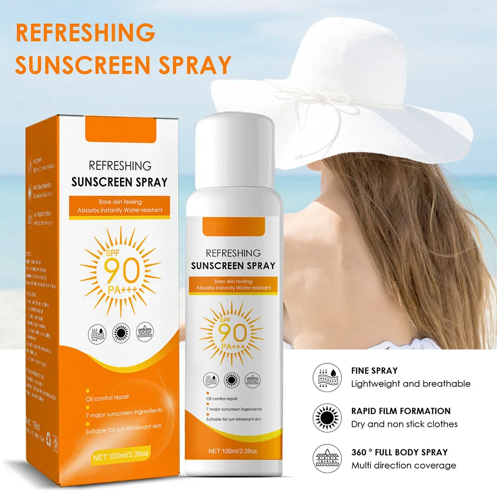 

Солнцезащитный спрей, увлажняющий, освежающий, защита широкого спектра, нежирная кожа, защита от солнца для улицы EIG88