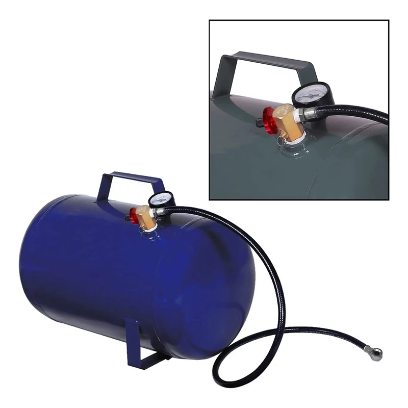 2 Pack Air Tank Manifold With Fill Port Safety Valve And 1/2 Inch NPT X 1/4 Hose 1/8 Gauge