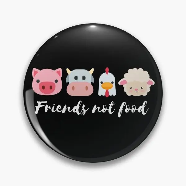 

Мягкая булавка для пуговиц Friends Not Food, декоративная булавка для шляпы, булавка для лацкана, значок для воротника, необычная металлическая заб...