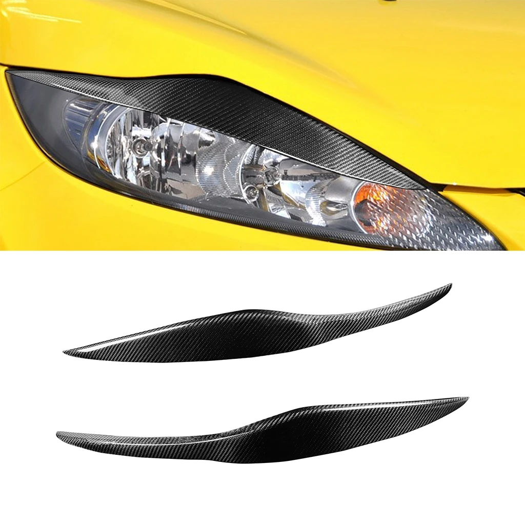 

1pair Real Carbon Fiber Car Headlights Eyebrow Eyelids Trim Cover For Ford Fiesta 2009 2010 2011 2012 Car Accessories