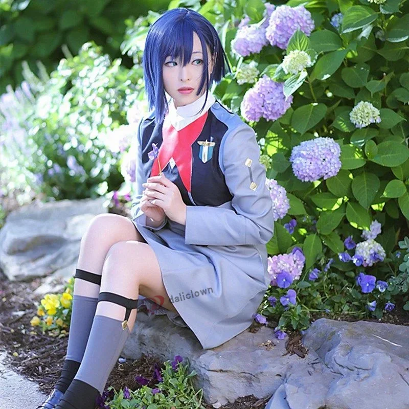 DARLING in the FRANXX Косплей HIRO ICHIGO MIKU KOKORO Zero Two Школьная форма Костюм Парик Аниме Хэллоуин