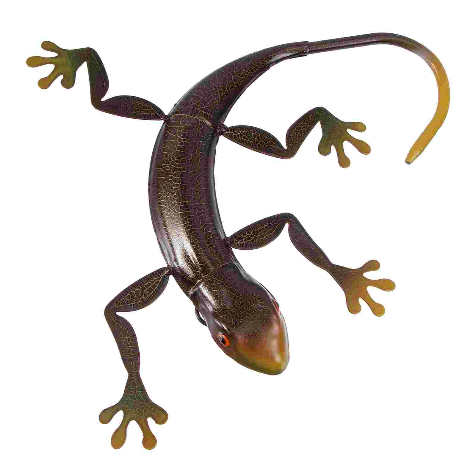

1 шт. металлическая Красивая Реалистичная яркая скульптура Gecko Настенный декор Gecko
