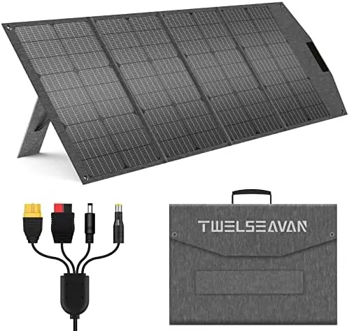 

Solar Panel for Power Station, 120W Foldable Solar Charger with QC3.0/PD60W/DC 4 Outputs for Phone Tablet, Camping Outdoors RV