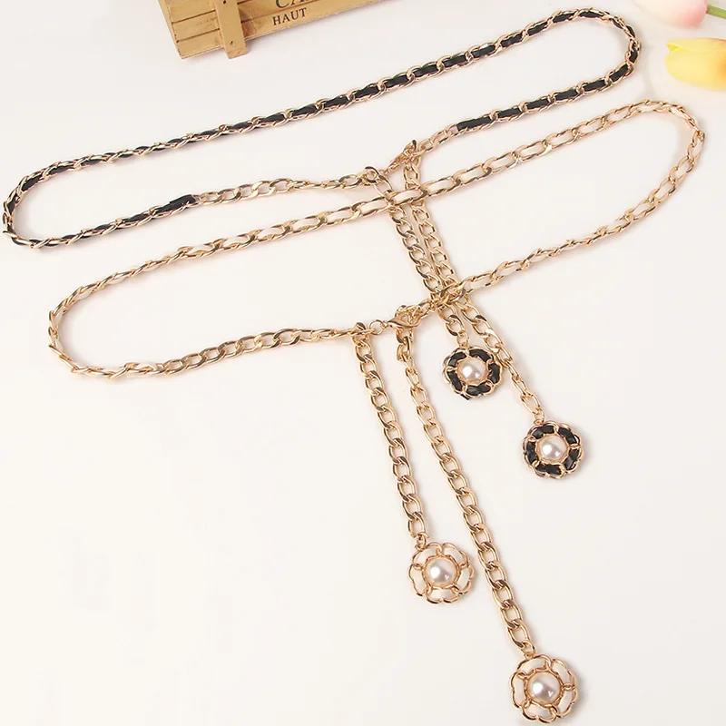

Women Fashion Belt Hip High Waist Gold Silver Narrow Metal Chain Chunky Fringes Crystal Diamond Waist Chain Belt Women Dress