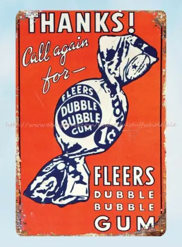 Распродажа винтажных знаков Fleers Dubble Bubble Gum metal tin sign