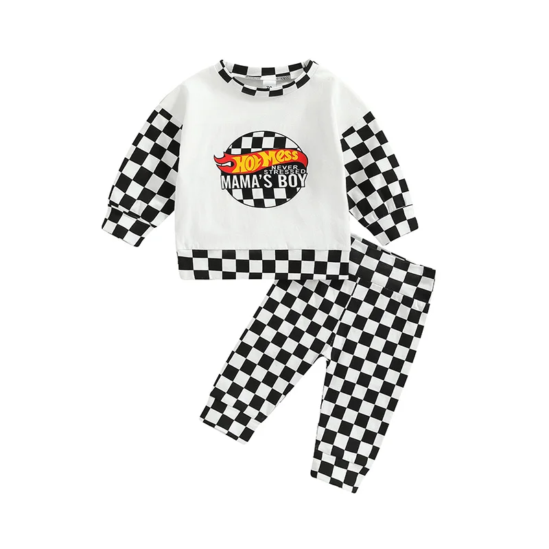

New Autumn Wear Children's Clothing Sets Toddler Baby Girls Boys Cartoon Print Long Sleeve T-shirt + Pants Outfits Set