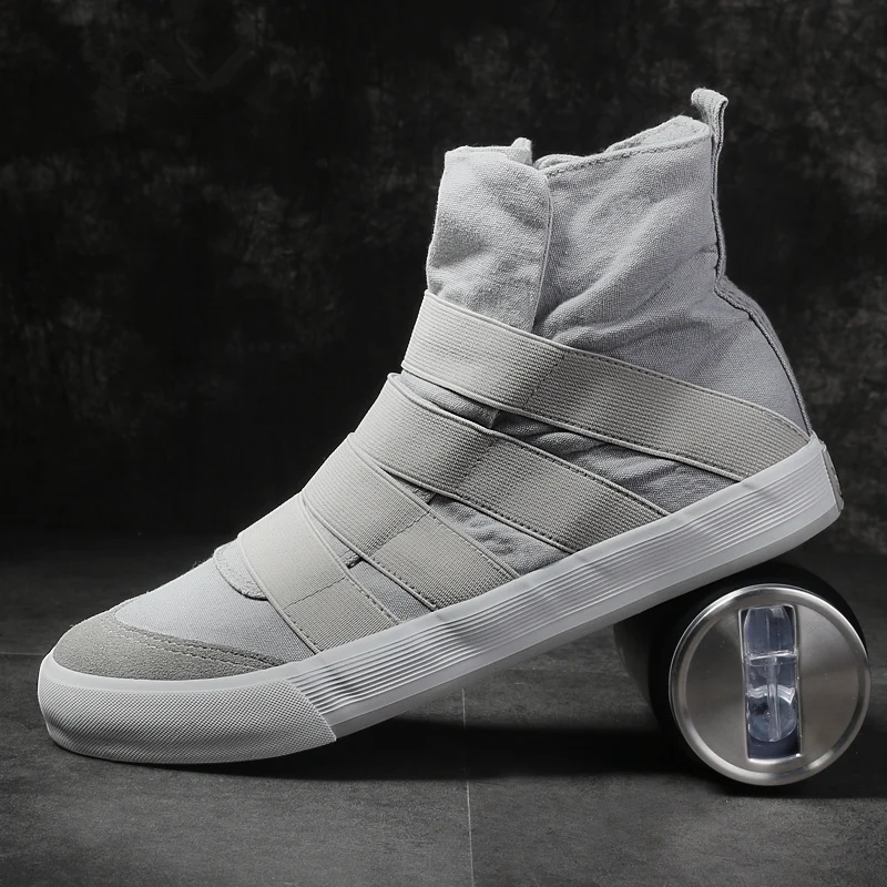 

2023 Hot Sale Men Canvas Sneakers Brand Breathable Mens High Top Shoes Lightweight Casual Vulcanized Shoes Men Flat Espadrilles