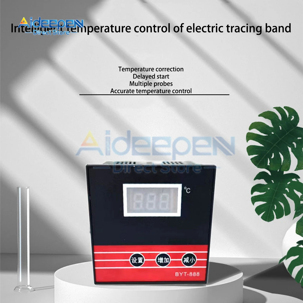 

AC 220V Digital Temperature Controller Thermostat Thermoregulator Delayed Start Temperature Correction With 3M Waterproof Probe