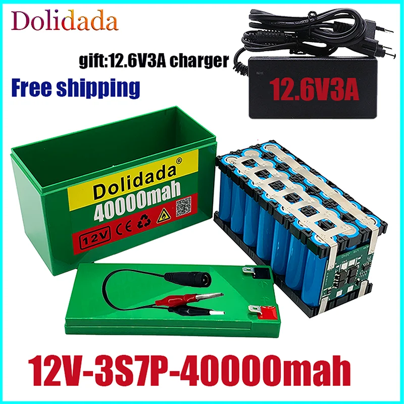 

Литиевый аккумулятор new12V40Ah 3S7P 18650 + зарядное устройство 12,6 в 3A, встроенный блок BMS 40 Ач высокого тока, используется для распылителя, источник ...