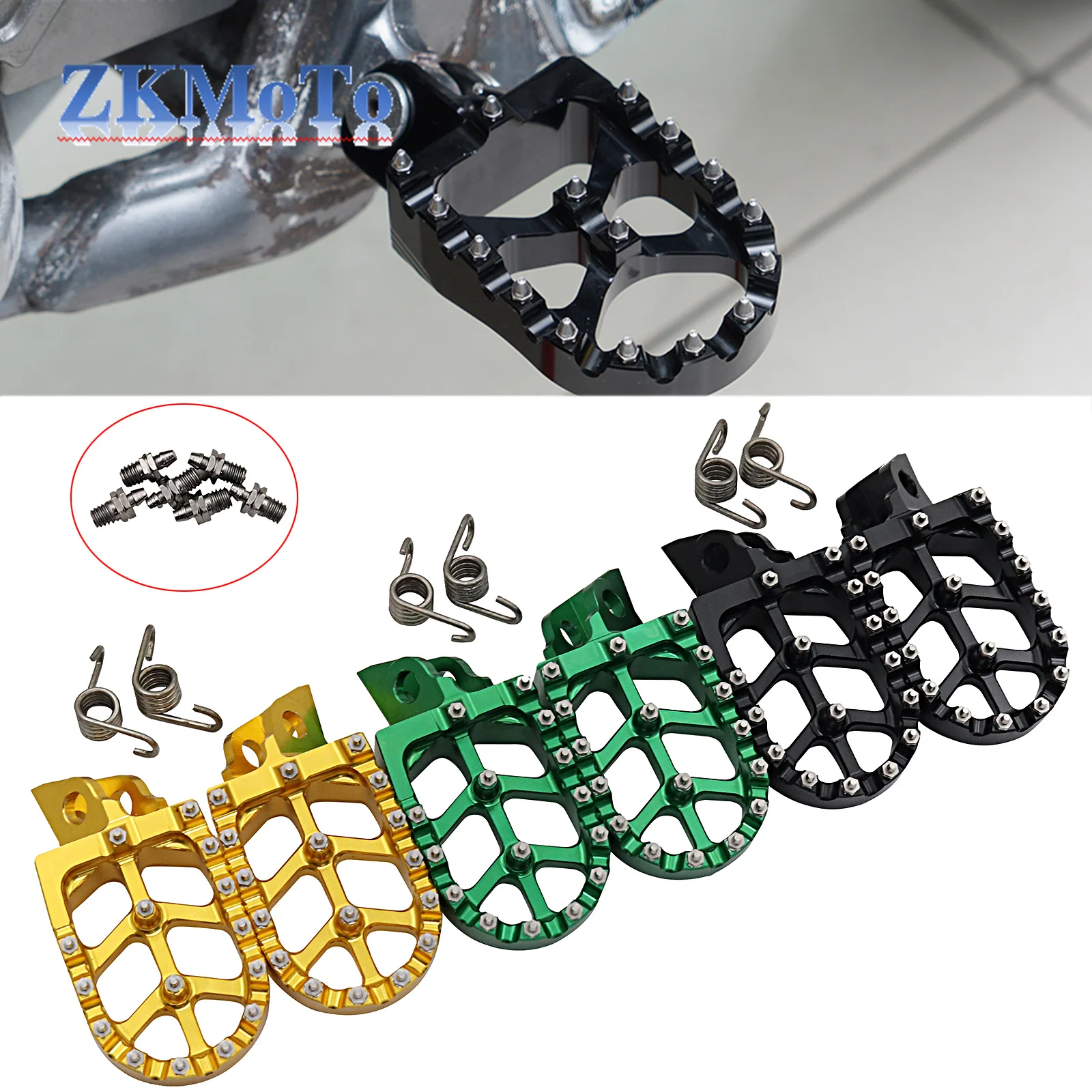 

Motorcycle CNC FootRest Footpegs Foot Pegs Pedals For Kawasaki KX65 KX80 KX85 KX100 KX112 SUZUKI RM65 RM100 2000-2022