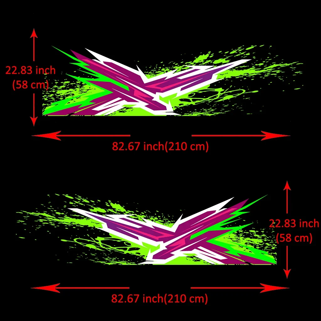 X-полосатый гоночный узор наклейка на кузов автомобиля аниме Itasha виниловая