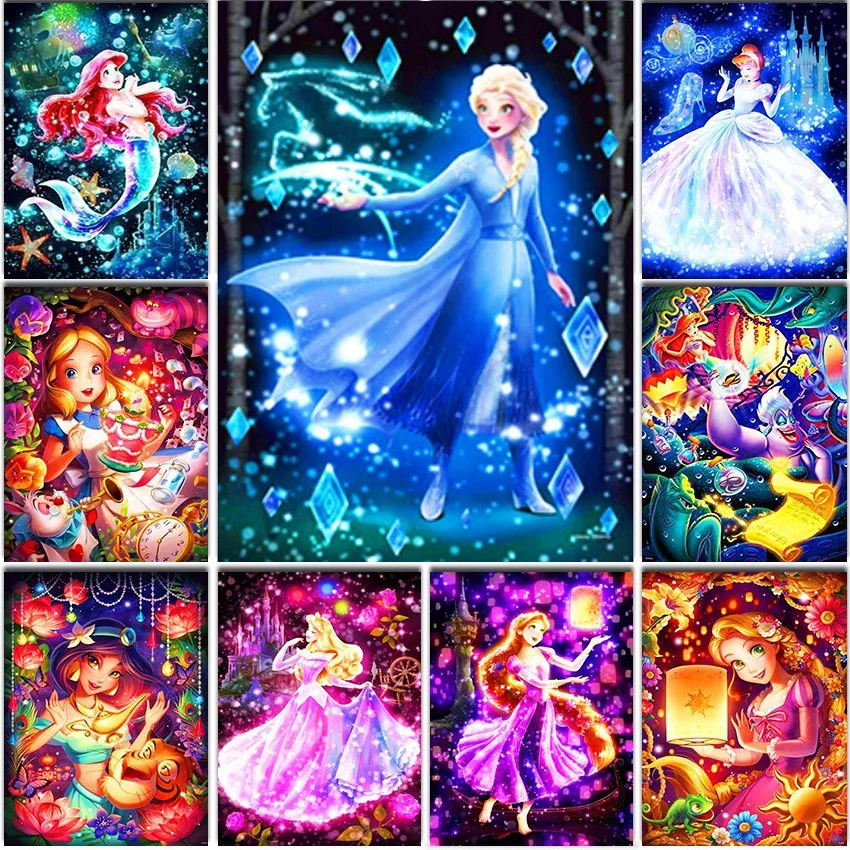 

Набор для алмазной живописи «Принцесса Диснея», картина 5D с квадратными и круглыми стразами, домашнее настенное украшение, вышивка крестик...